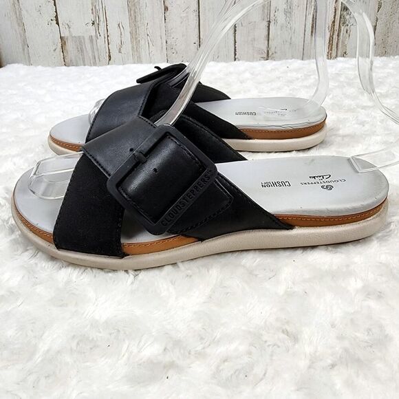 Cloudsteppers by Clarks Slide Sandals Black Size 7 - Picture 2 of 9